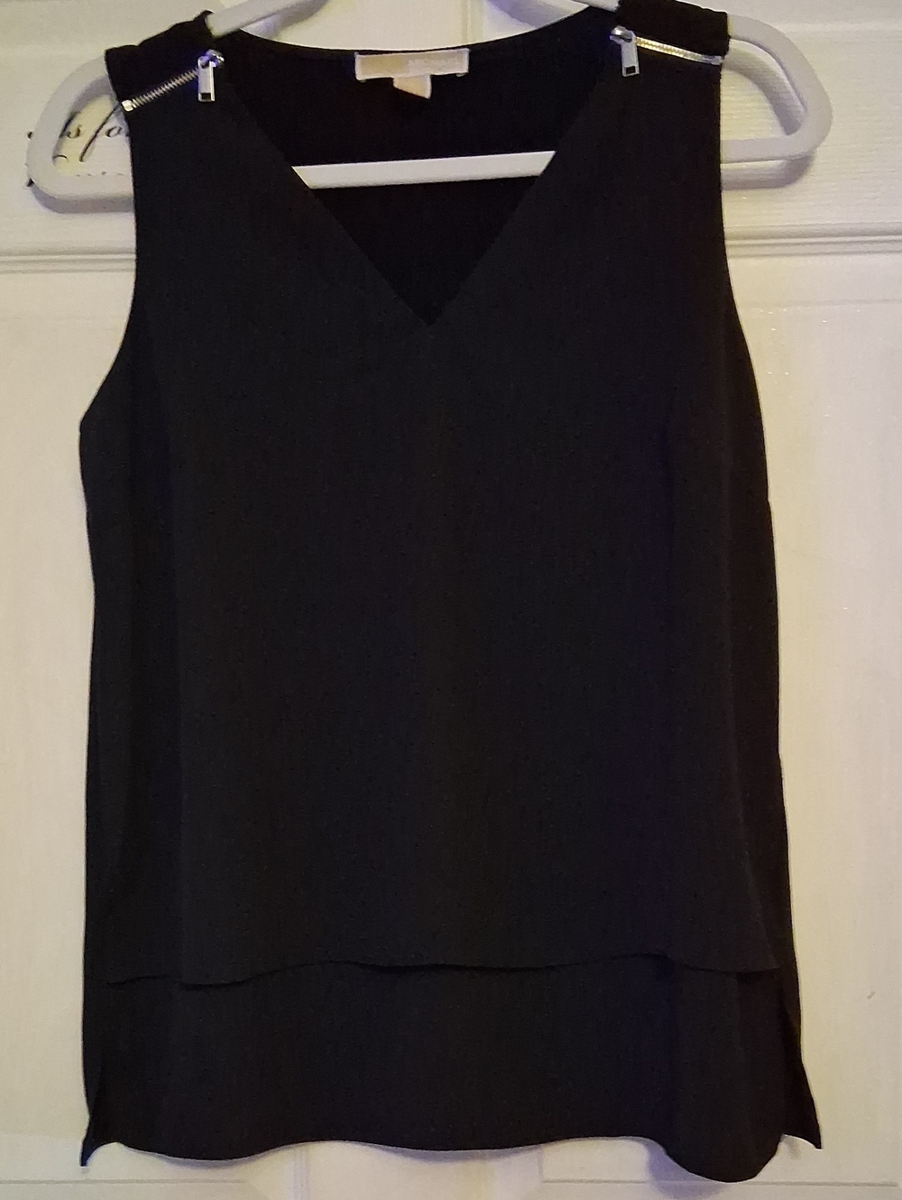 Michael Kors Black Sleeveless V-Neck Top